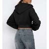 Coolmee Women's Zip Up Hoodies Jackets Cropped Sweatshirts Fall Outfits Casual Tops Winter Clothes - 3 of 4