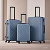 Gulches 3 Piece Luggage Sets ABS Lightweight Suitcase with Two Hooks, Spinner Wheels, TSA Lock,  Lightweight Suitcases for Travel, (20/24/28) Blue - 2 of 4