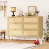 Rattan 6 Drawer Dresser, Farmhouse Wooden Chest of Drawers with 5 Metal Legs - 4 of 4