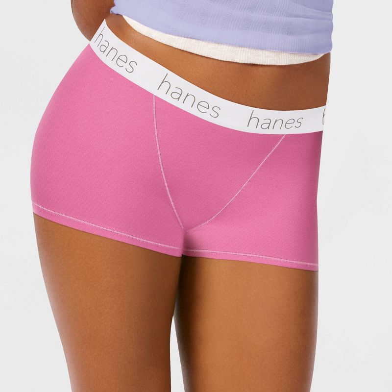 Hanes Premium Women's 4pk Boyfriend Cotton Stretch Boxer Briefs -Colors May Vary, 4 of 5