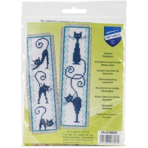 Vervaco Counted Cross Stitch Kit 2.5"X8"-Cheerful Cats On Aida - 1 of 3