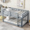 COWLOWN Twin over Twin Bunk Bed with Ladder, Solid Rubber Wood Low Height Bunk Bed with Storage & Strengthened Slats - 4 of 4