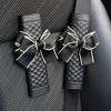 Anna-Kaci Quilted PU Leather Car Seat Belt Covers with Decorative Ribbon Bow Set - Black - 4 of 4