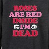 Women's - Instant Message - Valentine's Day Roses Are Red Inside I'm Dead Lightweight French Terry Wide Neck Long Sleeve Shirt - 2 of 4