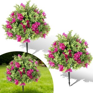 2pcs Artificial Trees Indoor, 2FT Artificial Planter Artificial Plants for Home Office Christmas Decor - 1 of 4