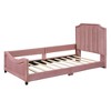 Okak Modern Elegant/Cute Style Platform Bed Frame with Headboard,Upholstered Daybed Sofa Bed for Bedroom,Kids Room - 4 of 4