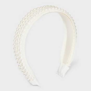Girls' Pearl Beaded Headband - art class™ White