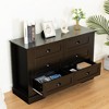 Dressers & Chests Of Drawers, Chest Of Drawers With 6 Drawers, Metal Handle, Scratch Resistant Waterproof Sideboard Console Table For Bedroom - 4 of 4