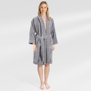 American Soft Linen Women’s 100% Cotton Terry Bathrobe – Soft, Absorbent, Quick Dry Turkish Robes for Women Quality - 1 of 4