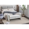 VYNXARIA 032 Ivory Teddy Fabric Storage Bench - Indoor Elegance Meets Functionality - 2 of 4