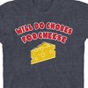 Will Do Chores For Cheese Youth Navy Blue Short Sleeve Crew Neck Tee - 2 of 2
