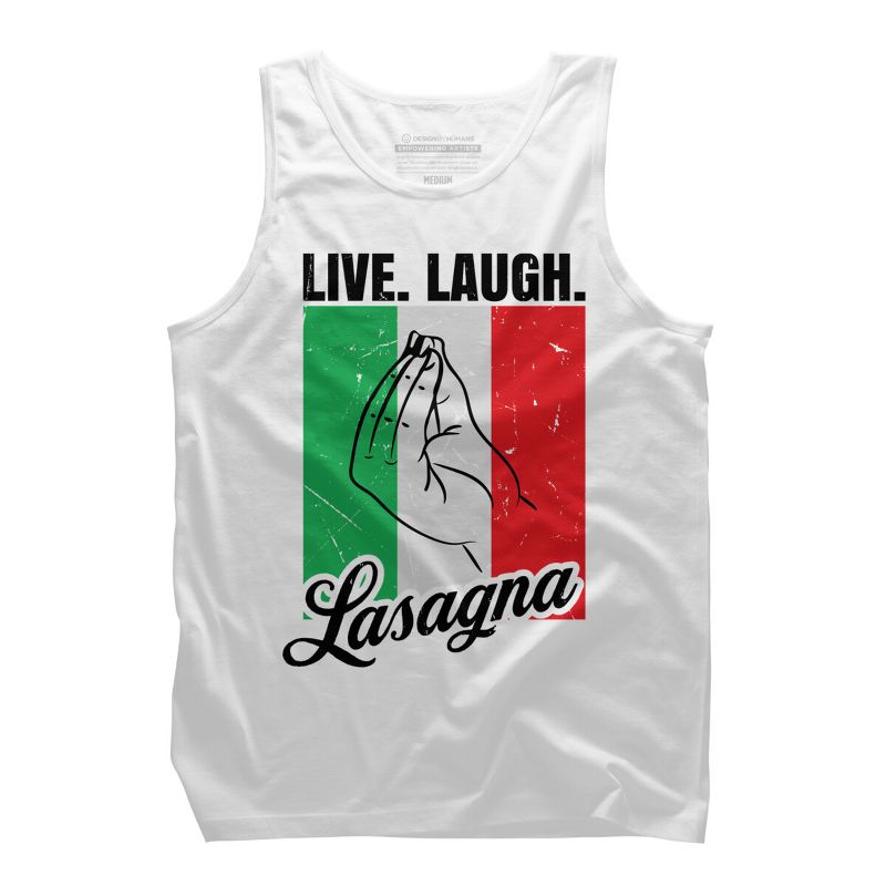 Design By Humans Live Laugh Lasagna Funny Italian Lover By Tank Top, 1 of 3