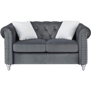 TiramisuBest Stylish Navy Blue Loveseat, Modern Upholstered Sofa Perfect for Contemporary Homes - 1 of 4