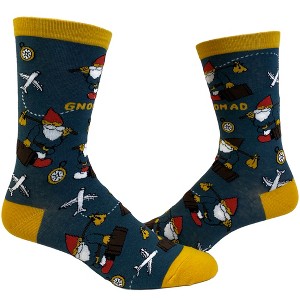 Crazy Dog T-Shirts Women's Gnomad Socks Funny Roaming Gnome Travel Graphic Novelty Footwear - 1 of 4