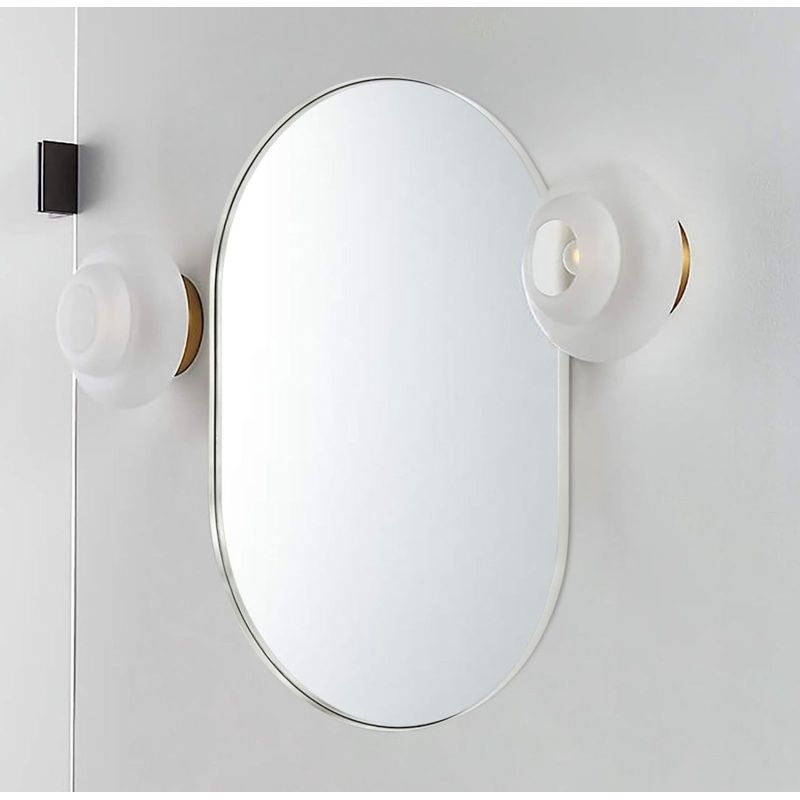 Serio 20"x 30" Modern Oval/Pill Shaped Wall Mount Mirror,Horizontal/Vertical Hanging Aluminum Alloy Frame Mirror-The Pop Home, 2 of 8