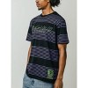 Evangelion You Are (Not) Alone Crew Neck Short Sleeve Striped T-shirt - image 4 of 4