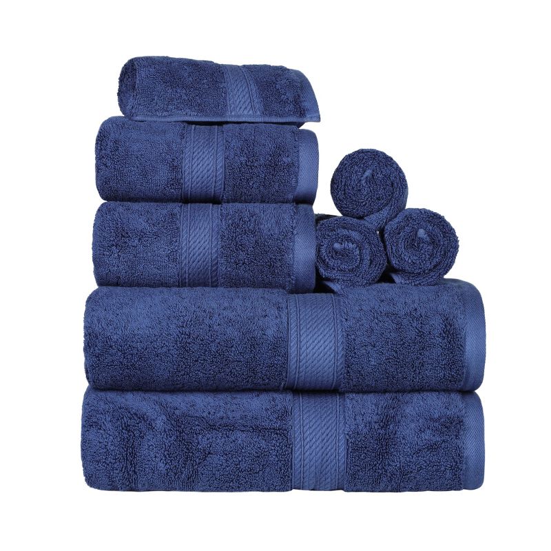Luxury Premium Cotton 800 GSM Highly Absorbent 8 Piece Ultra-Plush Solid Towel Set by Blue Nile Mills , 1 of 12
