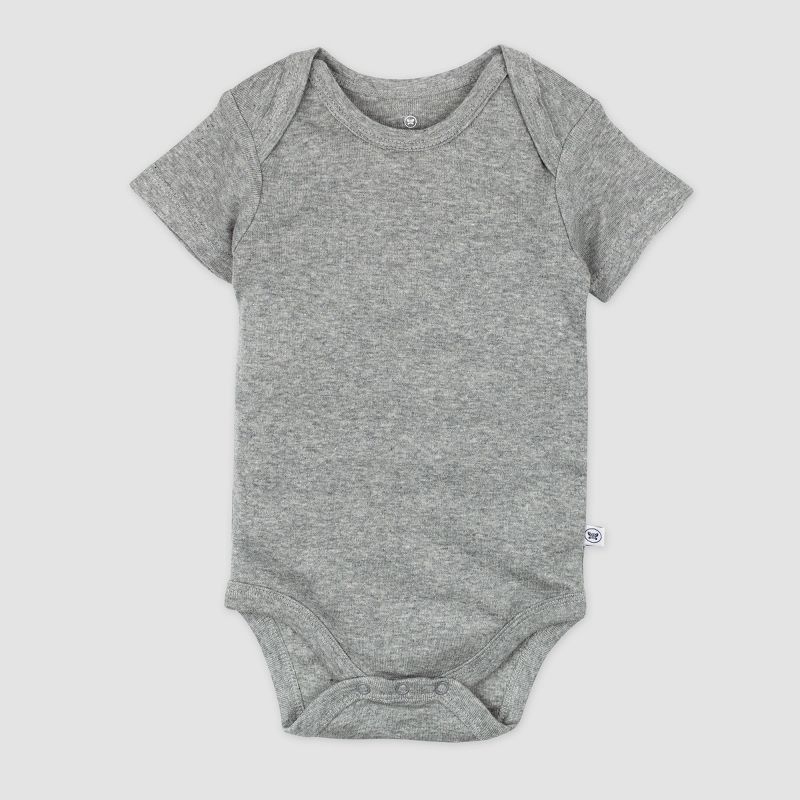 Honest Baby 5pk Organic Cotton Short Sleeve Bodysuit - Gray, 3 of 6