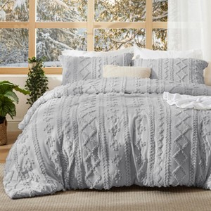 2-3 Pcs Tufted Boho Comforter Set Bed Set GentleSoft Farmhouse Shabby Chic Embroidery Bedding - 1 of 4