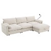 CAVINAS 96.5" L-Shaped Sectional Sofa,4-Seater Cloud Couch Sectional with Storage Ottoman,2 USB Ports and Adjustable Phone Holder - 2 of 4