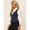 Allegra K Women's Vintage Tweed Double Breasted Sleeveless Plaid Waistcoat Vest - 4 of 4