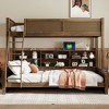 Twin XL over Queen Bunk Bed with Storage Cabinets and USB Ports - 3 of 4
