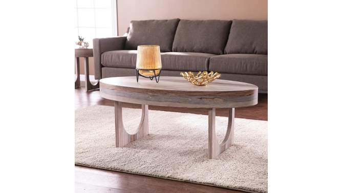 Loxdid Faux Marble Cocktail Table Brown - Aiden Lane, 2 of 10, play video