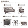 7-Piece Patio Furniture Set with Fire Pit,Wicker Patio Sofa Set Outdoor Swivel Rocking Chairs with Ottomans - 3 of 4