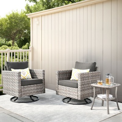 XIZZI Premium Outdoor Swivel Chair Sofa Set in 7 Colors, Modular Patio Seating with Swivel Chairs, Add-Ons Like Coffee Table and Fire Pit