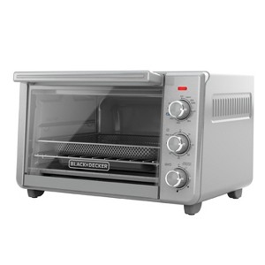 BLACK+DECKER Crisp 'N Bake Air Fry Counter Convection Toast Oven, 6-Slice, 5-in-1, 12' Pizza, Bake, Broil, Air Fry, Toast, Keep Warm, Stainless Steel - 1 of 4