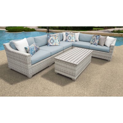 Fairmont 7pc Patio Sectional Seating Set with Cushions - Spa - TK Classics