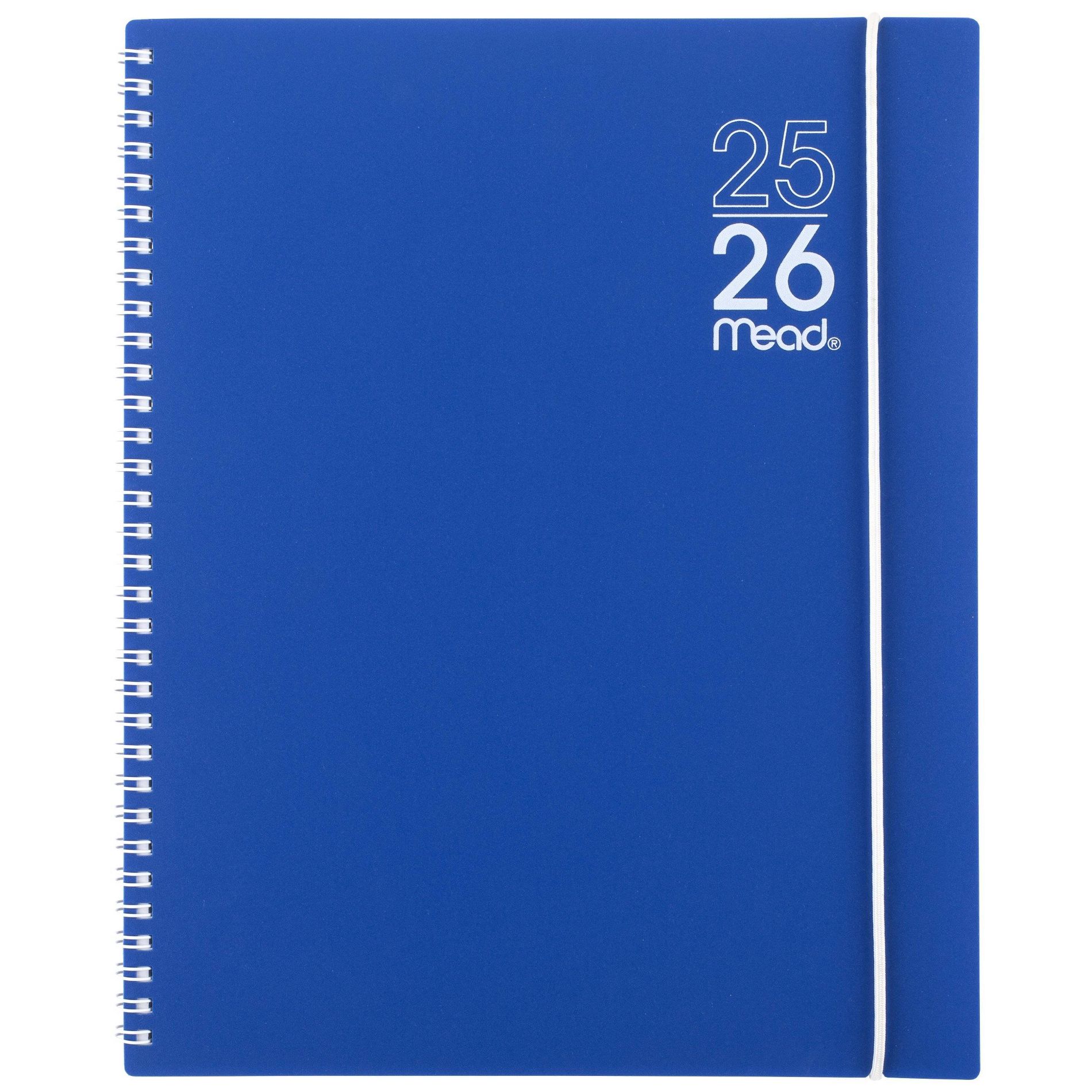 Mead 0.55"x9.01" Large 2025-2026 Monthly Color Pop Royal Blue Planner
