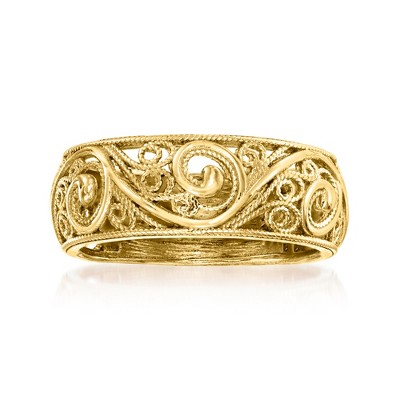 Ross-Simons 18kt Gold Over Sterling Scrollwork Ring
