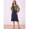 INSPIRE CHIC Women's Long Sleeve Open Front Cropped Winter Faux Fur Jacket - 4 of 4