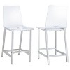 Clear and Chrome Counter Height Stools (Set of 2) - 2 of 4