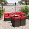 vidaXL Patio Sofa Set with Cushions Modular Outdoor Seating 8 Piece Poly Rattan - Brown - 2 of 4