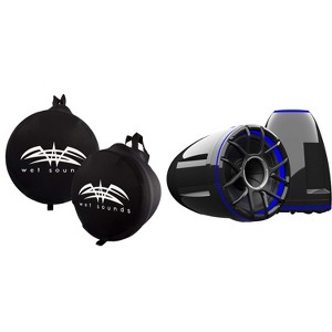 Wet Sounds REV-12-HD-XZ-B REV 12" Black HD Tower Speakers with XZ Grille (NO Clamps/ Mounts) with SUITZ-REV-12-HD Neoprene Protective Covers - 1 of 4