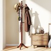 Tangkula Freestanding Coat Rack Solid Rubber Wood Hall Tree with 11 Hooks and 3 Height Options for Coats - 2 of 4