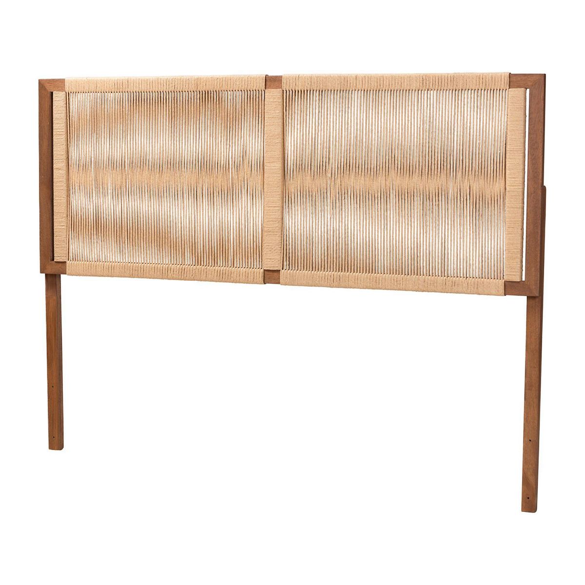 bali & pari Holitz Natural Rope Woven King Headboard Walnut Brown/Light Brown