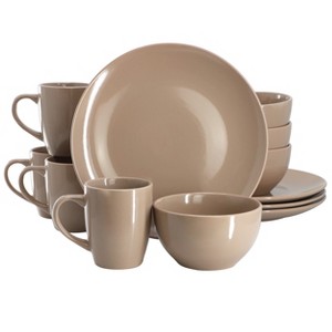 Gibson Home Everyday Plus 12 Piece Stoneware Dinnerware Set in Cream - 1 of 4