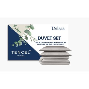 Delara 100% Eucalyptus Lyocell Tencel Duvet Cover Set, Naturally Cooling, Super Soft Silky, Smooth & Breathable - 1 of 4