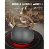 Itopfox Tea Kettle, 2.7 Quart with Wood Pattern Handle Loud Whistle Food Grade Stainless Steel Anti-Hot Handle Anti-Rust Finish Suitable for All Heat - 3 of 4