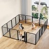 Yaheetech 16 Panels Dog Playpen Panels Metal Pet Exercise Barrier Outdoor Indoor, Black - 2 of 4