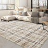 Machine Washable Indoor Modern Geometric Area Rugs Soft Low Pile Mat with Small Checkered Print - 4 of 4