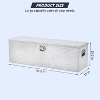 48 Inch Heavy Duty Aluminum Truck Bed Tool Box, Diamond Plate Storage with Sliding Tray, Lockable Tool Chest for Pickups, RVs & Trailers - 3 of 4
