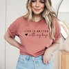 Simply Sage Market Women's Life Is Better With My Boys Heart Short Sleeve Graphic Tee - 2 of 3