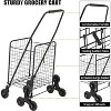 Grocery Cart on Wheels for Stairs, Foldable Utility，with Rolling Swivel Wheels,with Wide Cushion Handle Bar,20.4*17.3*36.2inch,70lbs Load Capacity - 4 of 4