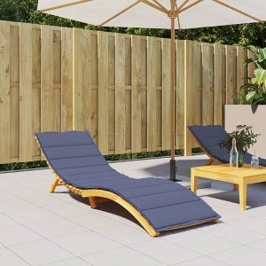 vidaXL Sun Lounger Cushion Navy Blue Oxford Fabric - 1 of 4