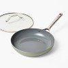 12" Nonstick Ceramic Coated Aluminum Frying Pan with Cover Sage Green - Figmint™ - 3 of 4
