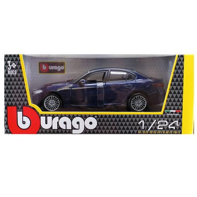 2016 Alfa Romeo Giulia Dark Blue Metallic 1/24 Diecast Model Car by Bburago